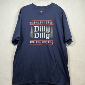 Dilly Dilly Bud Light Christmas Crewneck Short Sleeve T-shirt Men Sz 2XL Ugly